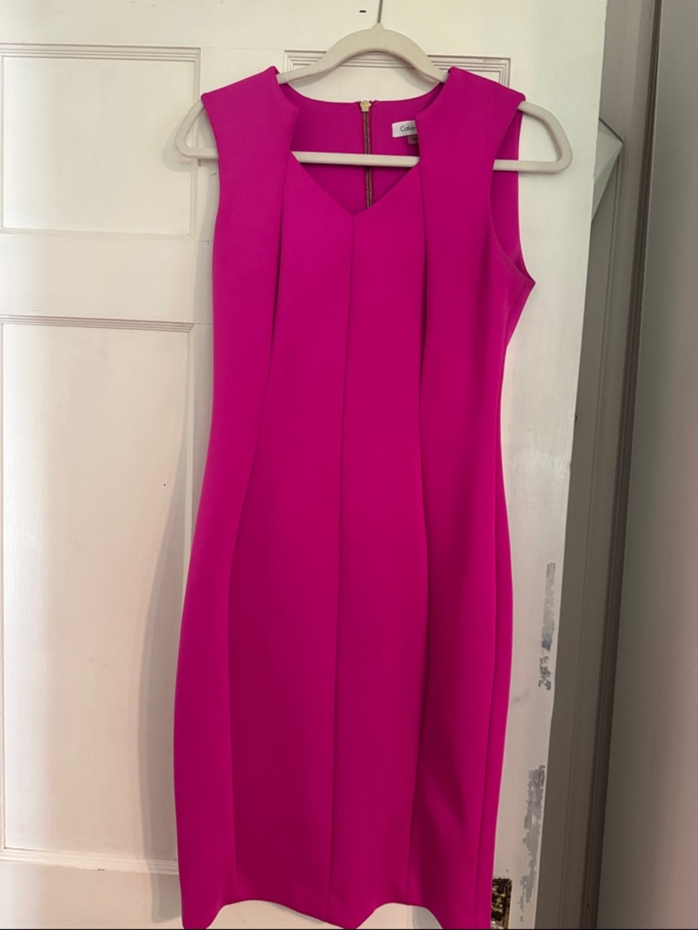 Calvin Klein Hot Pink Midi Sheath Dress